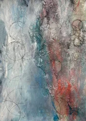 Camadas abstratas em azul e vermelho