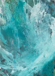 Fluxo abstrato em azul-petróleo