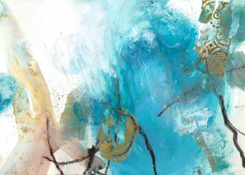 Fluxo abstrato em azul-petróleo