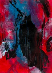 Abstrato Dinâmico em Vermelho e Azul
