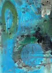 Abstrato em tons de azul e verde fluidos