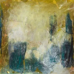 Azul-petróleo texturado e dourado