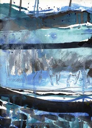Paisagem azul de inverno