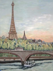 Vista da Torre Eiffel, 2017 (acrílico sobre tela)