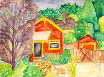 Casa vermelha, 2016 (aguarela)
