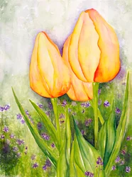 Tulipas amarelas, 2006 (aguarela)