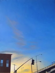 Brooklyn Twilight by the BQE, 2012 (óleo sobre tela)