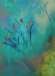 Tulipas em azul-petróleo sereno