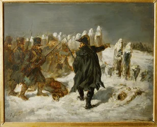 Michel Ney, Marechal de França, Príncipe de Moskova, durante a campanha russa de 1812 no reduto de Kovno ...