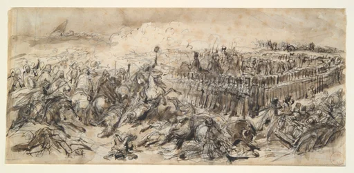 Cena de batalha (Estudo para a 2ª Cavalaria Ligeira que resiste ao massacre dos árabes)