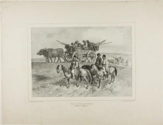 Família de ciganos húngaros em viagem, Moldávia, 19 de julho de 1837