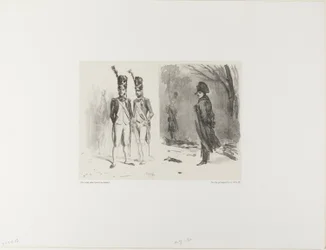Folha com Esboço (Granadeiro da Guarda, Napoleão em um Bivouac)