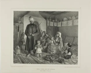 Família tártara em sua casa, Kapskhor, Crimeia, 21 de outubro de 1837