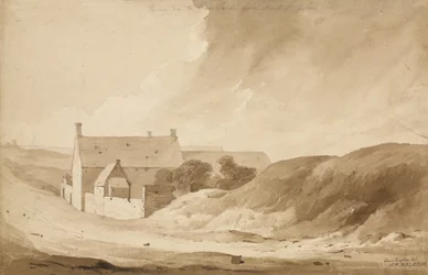 &39;No 8 Farme de la Haie Sainte do Monte St. John&39;, 1815 (wc e lápis sobre papel)