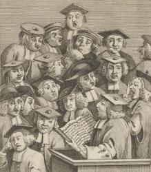Acadêmicos em uma palestra, ca. 1800.