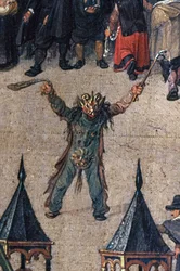 O triunfo da arquiduquesa Isabella no Ommeganck em Bruxelas em 31 de maio de 1615, detalhe de uma figura em uma fantasia de diabo, 1615 (detalhe de 75629)
