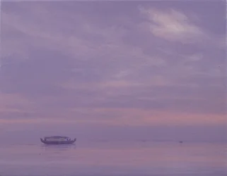 Barco pesca, ligado, Vembanad, lago, kerala