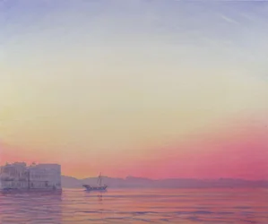Pôr do sol, em, palácio lago, udaipur