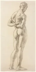 Estudo de uma figura masculina, c.1906-07 (giz preto sobre papel)