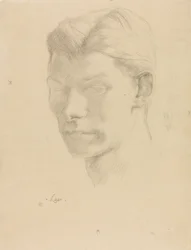 Retrato de um homem, c.1906-08 (lápis sobre papel)