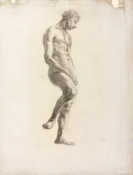 Nu masculino em pé, c.1906-08 (giz preto sobre papel)