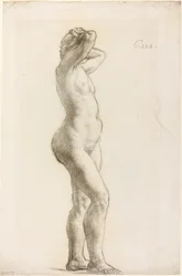 Estudo de uma figura feminina, c.1906-07 (giz preto sobre papel)