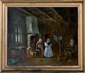Interior com figuras (óleo sobre tela)