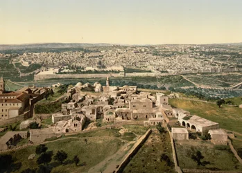 Vista geral, Jerusalém, Terra Santa, c.1890-c.1900 (fotocópia)