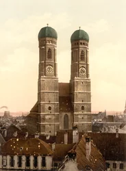 Frauenkirche, Munique, Baviera, Alemanha, Photochrome Print, c.1900