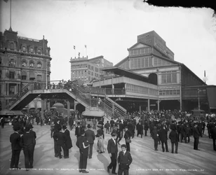 Entrada de Manhattan para a Brooklyn Bridge, Nova York, c.1905