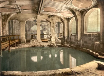Banhos romanos e abadia, Circular Bath, Bath, c.1890-1900 (impressão fotocrómica)