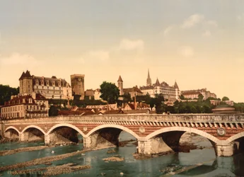 O castelo e a ponte, Pau, Pirineus, c.1890-1900