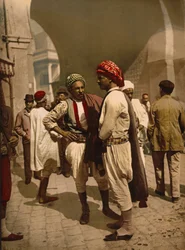 Homens de turbante em Tunis, c.1899 (photochrom)