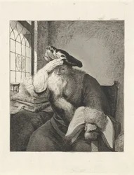 Barba cinzenta à janela