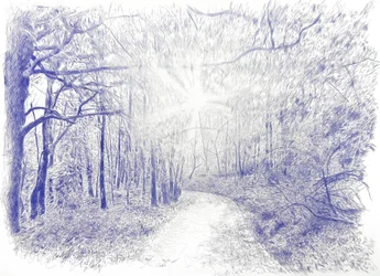 Bosque a contraluz, 2023 (tinta sobre tela)