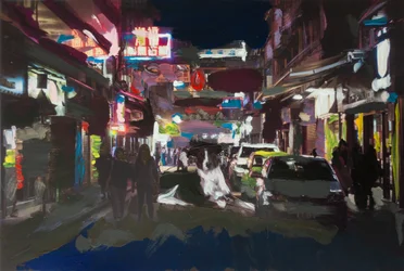 Roma fuera de escala en Hong Kong 2, 2018 (tinta acrílica sobre fotografia impressa)