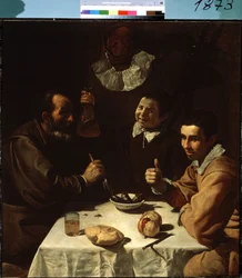 A refeição (Almoço). Pintura de Diego Velasquez (1599-1660). Óleo sobre tela