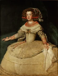 Maria Teresa, infanta, filha do rei Filipe IV de Espanha e de sua mulher Isabel, casou com Luís XIV de França ... (óleo sobre tela)