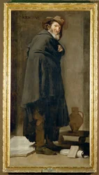 Moenippus, sátiro e filósofo grego do século III a.C. (pintura sobre tela)