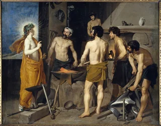A Forja de Vulcano, 1630, óleo, 2,23 x 2,90 m, Madrid, Museu do Prado