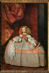 A Infanta Margarita Teresa com um vestido cor-de-rosa ... (pintura sobre tela)