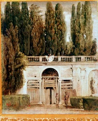 Vista do jardim da villa Medicis (óleo sobre tela, c.1649)