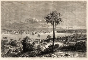 Vista geral de Havana, capital de Cuba, desenhada por Lancelot para ilustrar a viagem à ilha de Cuba, em 1859, por Richard Dana (1815-1882). Gravura em "Le tour du monde, nouveau journal des voyages" Paris