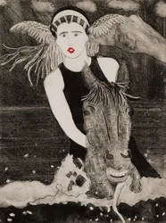 Brunnhilde  Grane, Ciclo dos Anéis de Wagner, 2024 (collagraph)