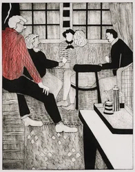 O professor de Bridge (collagraph)