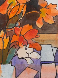 Tulipas (aguarela e tinta)