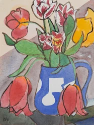 Tulipas (aguarela e tinta)