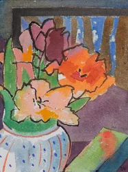 Tulipas (aguarela e tinta)