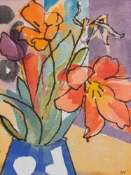 Tulipas (aguarela e tinta)
