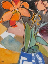 Tulipas (aguarela e tinta)